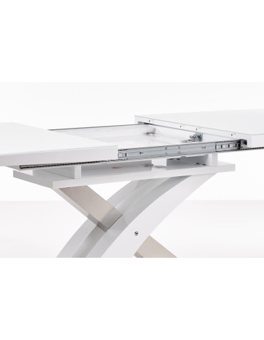 Stół rozkładany szkło / mdf SALVADOR 2 biały
