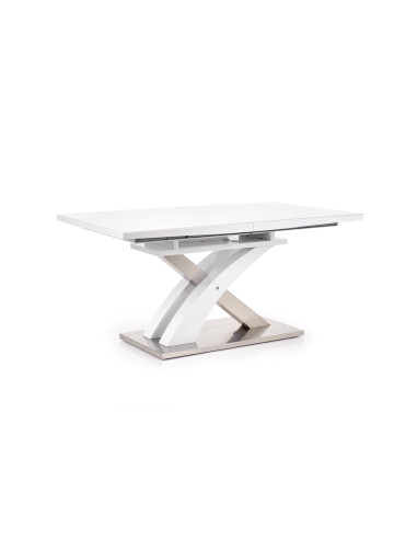 Stół rozkładany szkło / mdf SALVADOR 2 biały
