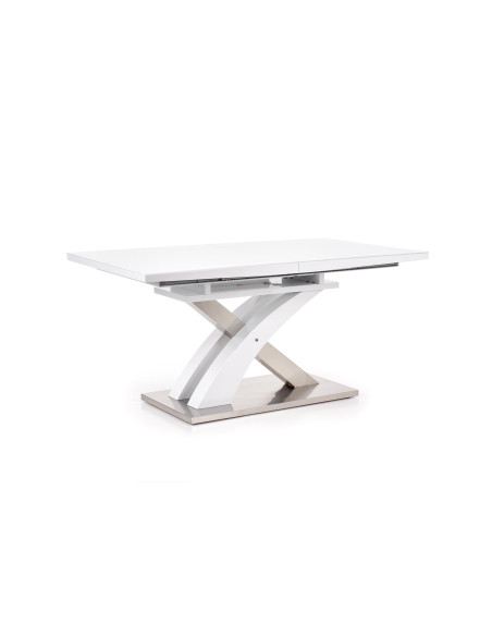 Stół rozkładany szkło / mdf SALVADOR 2 biały