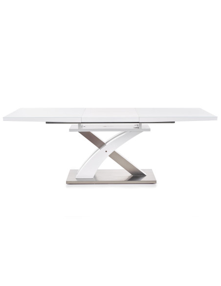 Stół rozkładany szkło / mdf SALVADOR 2 biały
