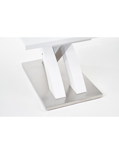 Stół rozkładany szkło / mdf SALVADOR 2 biały