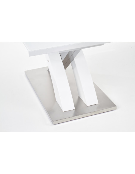 Stół rozkładany szkło / mdf SALVADOR 2 biały