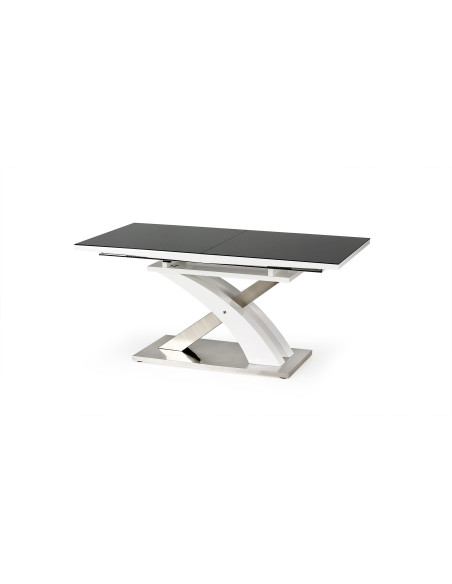 Stół rozkładany szkło / mdf SALVADOR 2 czarny