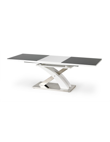 Stół rozkładany szkło / mdf SALVADOR 2 czarny