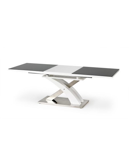 Stół rozkładany szkło / mdf SALVADOR 2 czarny