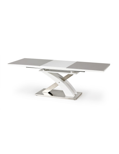 Stół rozkładany szkło / mdf SALVADOR 2 popiel