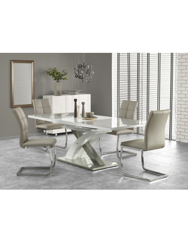 Stół rozkładany szkło / mdf SALVADOR 2 popiel