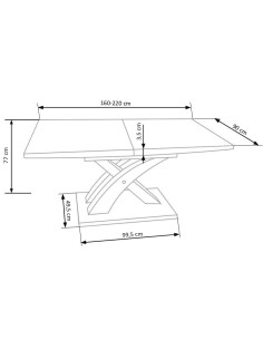 SANDOR 3 Stół Rozkładany 160-220 cm Dąb Złoty/Czarny - Nowoczesny 2