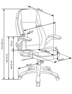 SATURN Fotel Gabinetowy | Biała Eco Skóra, Regulowane podłokietniki 2
