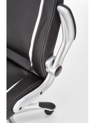 SATURN Fotel Gabinetowy | Czarna Eco Skóra, Regulowane podłokietniki