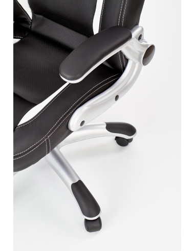 SATURN Fotel Gabinetowy | Czarna Eco Skóra, Regulowane podłokietniki