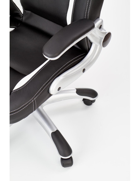 SATURN Fotel Gabinetowy | Czarna Eco Skóra, Regulowane podłokietniki