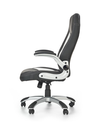 SATURN Fotel Gabinetowy | Czarna Eco Skóra, Regulowane podłokietniki