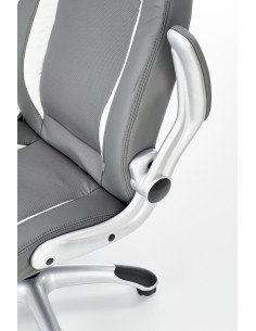 SATURN Fotel Gabinetowy | Popielata Eco Skóra, Regulowane podłokietniki 2