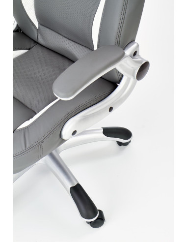 SATURN Fotel Gabinetowy | Popielata Eco Skóra, Regulowane podłokietniki