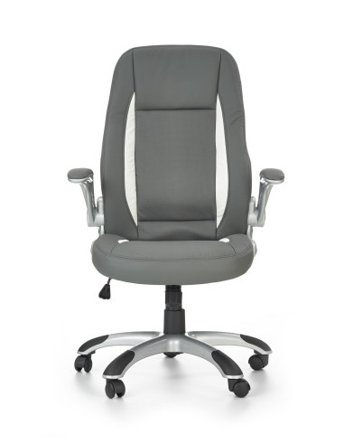 SATURN Fotel Gabinetowy | Popielata Eco Skóra, Regulowane podłokietniki