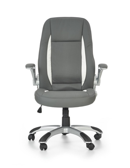 SATURN Fotel Gabinetowy | Popielata Eco Skóra, Regulowane podłokietniki