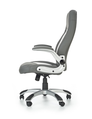 SATURN Fotel Gabinetowy | Popielata Eco Skóra, Regulowane podłokietniki