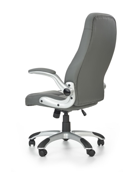 SATURN Fotel Gabinetowy | Popielata Eco Skóra, Regulowane podłokietniki