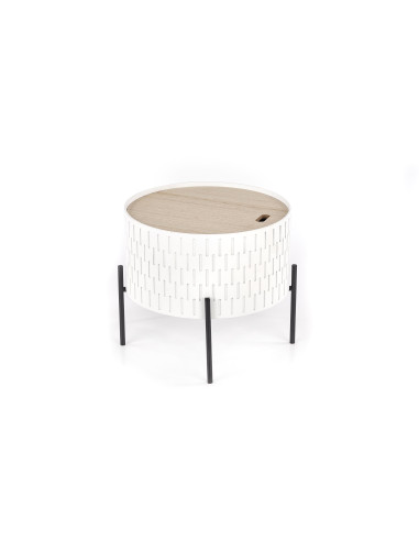 SINTRA ława z pojemnikiem biały / czarny 