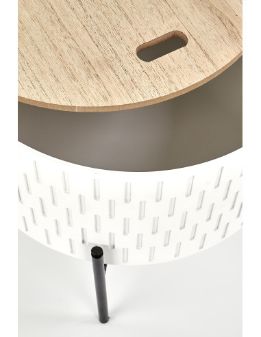 SINTRA ława z pojemnikiem biały / czarny 