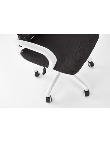 SOCKET Fotel Biurowy Biało-Czarny z Regulowanym Zagłówkiem - Wygodny