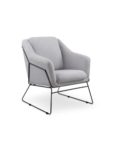 SOFT Fotel Wypoczynkowy Jasny Popiel z Czarnym Stelażem - Komfortowy