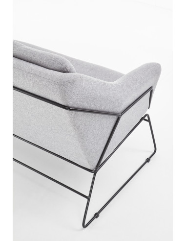 SOFT XL Fotel Wypoczynkowy Jasny Popiel z Czarnym Stelażem - Komfortowy