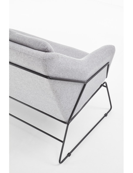 SOFT XL Fotel Wypoczynkowy Jasny Popiel z Czarnym Stelażem - Komfortowy