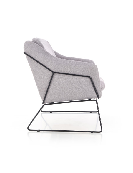 SOFT XL Fotel Wypoczynkowy Jasny Popiel z Czarnym Stelażem - Komfortowy