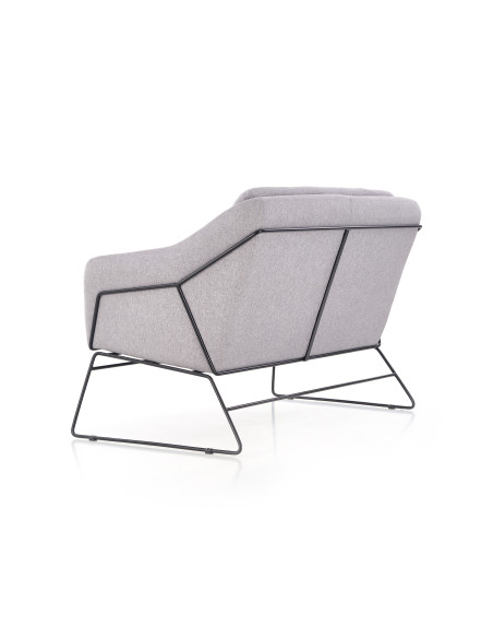 SOFT XL Fotel Wypoczynkowy Jasny Popiel z Czarnym Stelażem - Komfortowy