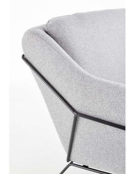 SOFT XL Fotel Wypoczynkowy Jasny Popiel z Czarnym Stelażem - Komfortowy