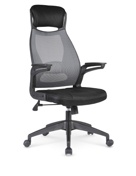 SOLARIS Fotel Biurowy Czarno-Popielaty Siatka/Tkanina - Elegancja i Komfort