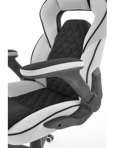 SONIC Fotel Gabinetowy Obrotowy Czarny/Popiel z Regulowanymi Podłokietnikami