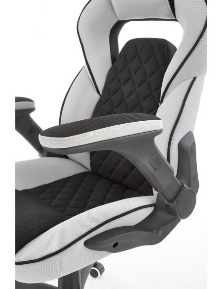 SONIC Fotel Gabinetowy Obrotowy Czarny/Popiel z Regulowanymi Podłokietnikami