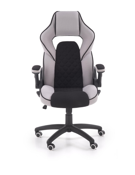 SONIC Fotel Gabinetowy Obrotowy Czarny/Popiel z Regulowanymi Podłokietnikami