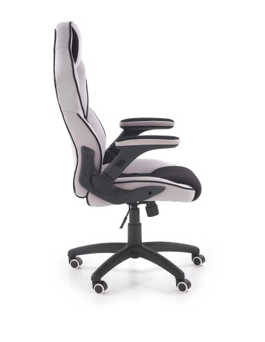 SONIC Fotel Gabinetowy Obrotowy Czarny/Popiel z Regulowanymi Podłokietnikami