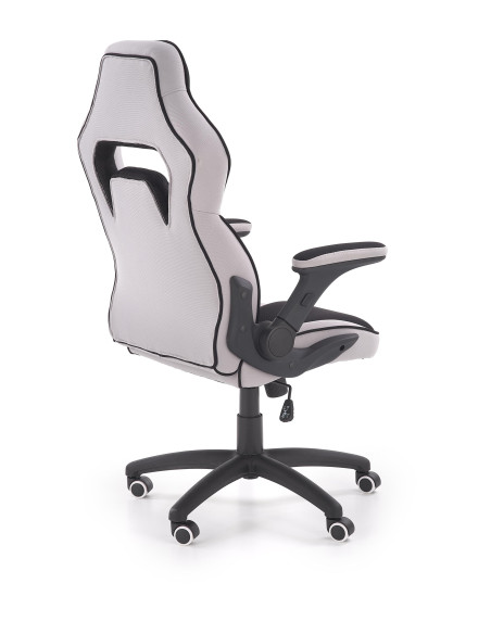 SONIC Fotel Gabinetowy Obrotowy Czarny/Popiel z Regulowanymi Podłokietnikami