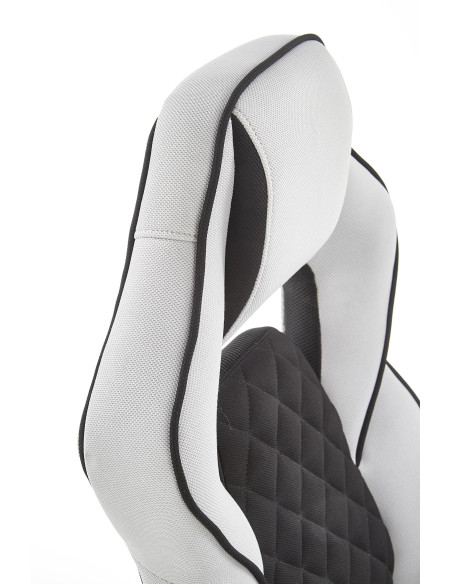 SONIC Fotel Gabinetowy Obrotowy Czarny/Popiel z Regulowanymi Podłokietnikami