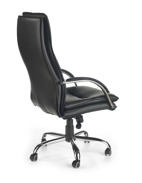 STANLEY Fotel Gabinetowy Czarny Eco Skóra / Chrom - Estetyczny