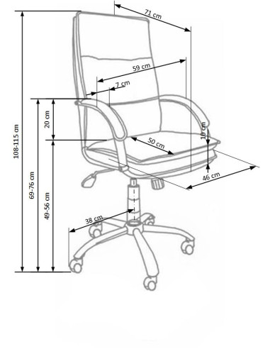STANLEY Fotel Gabinetowy Czarny Eco Skóra / Chrom - Estetyczny
