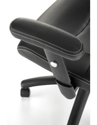 STILO Fotel Biurowy Czarny Regulowane Podłokietniki/Eco Skóra