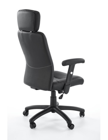 STILO Fotel Biurowy Czarny Regulowane Podłokietniki/Eco Skóra