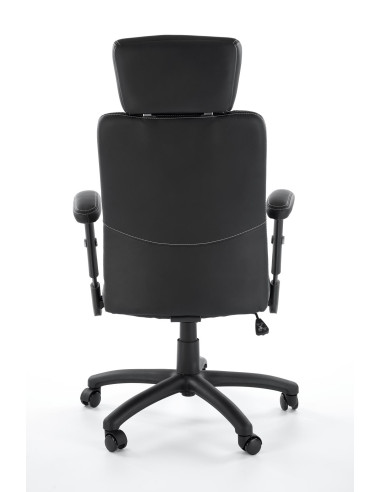 STILO Fotel Biurowy Czarny Regulowane Podłokietniki/Eco Skóra