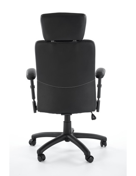 STILO Fotel Biurowy Czarny Regulowane Podłokietniki/Eco Skóra