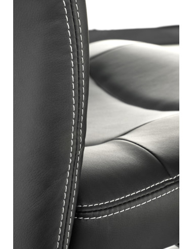 STILO Fotel Biurowy Czarny Regulowane Podłokietniki/Eco Skóra