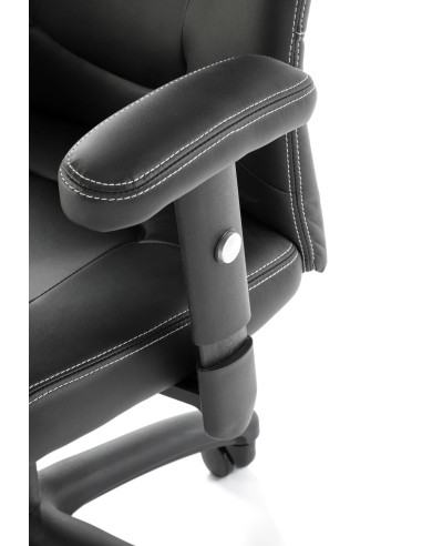 STILO Fotel Biurowy Czarny Regulowane Podłokietniki/Eco Skóra