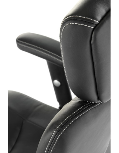 STILO Fotel Biurowy Czarny Regulowane Podłokietniki/Eco Skóra