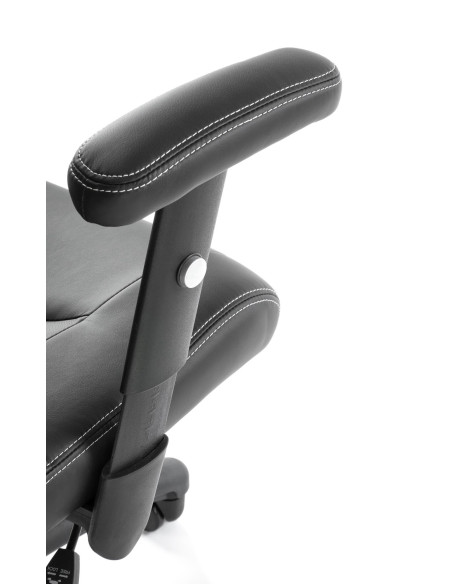 STILO Fotel Biurowy Czarny Regulowane Podłokietniki/Eco Skóra