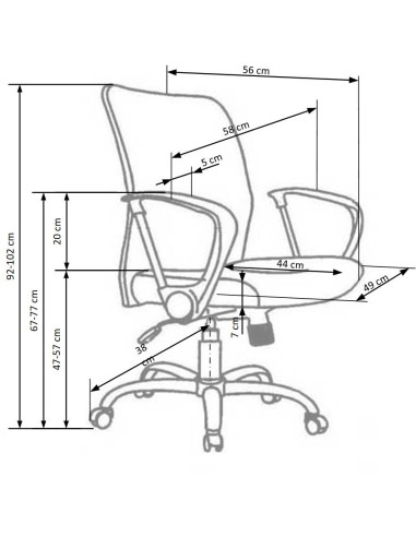 TONY Fotel Biurowy - Czarna Tkanina / Siatka - Prostota i Komfort